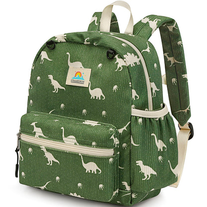 STEAMEDBUN Corduroy Toddler Backpack for Boys 2-4: Kids backpack for Boys Girls - 12 inch Preschool