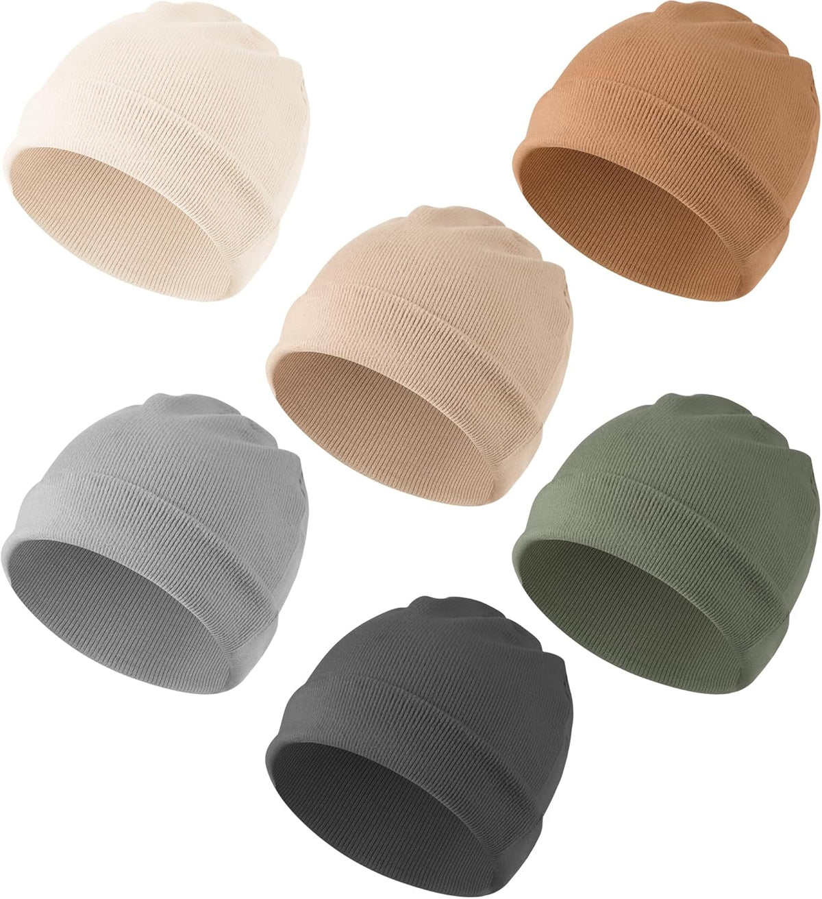 Konssy 6 Pack Baby Beanie Hats for Unisex, Toddler Beanies Baby Girl Boy Hat Warm Cap for Infant