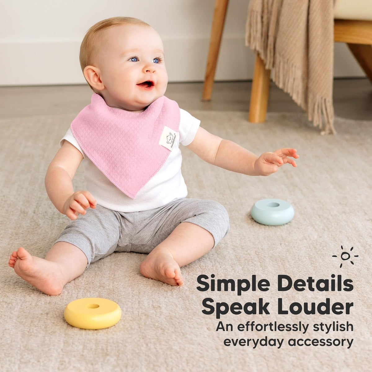 KeaBabies 8-Pack Bandana Bibs for Baby Girls, Boys - Organic Cotton Baby Bibs for Drooling &