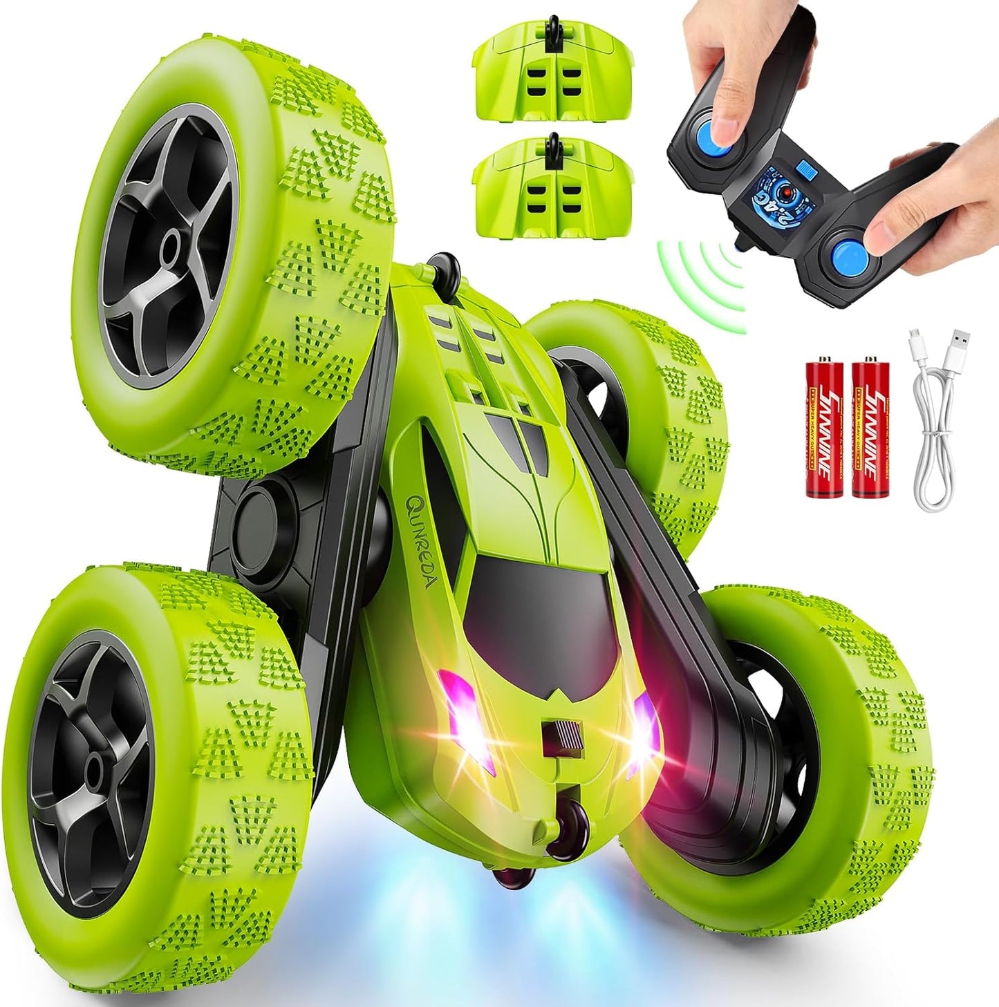 Remote Control Car for Kids Ages 6+, RC Cars Stunt Car Toy 4WD Double Sided 360° Rotating Remote