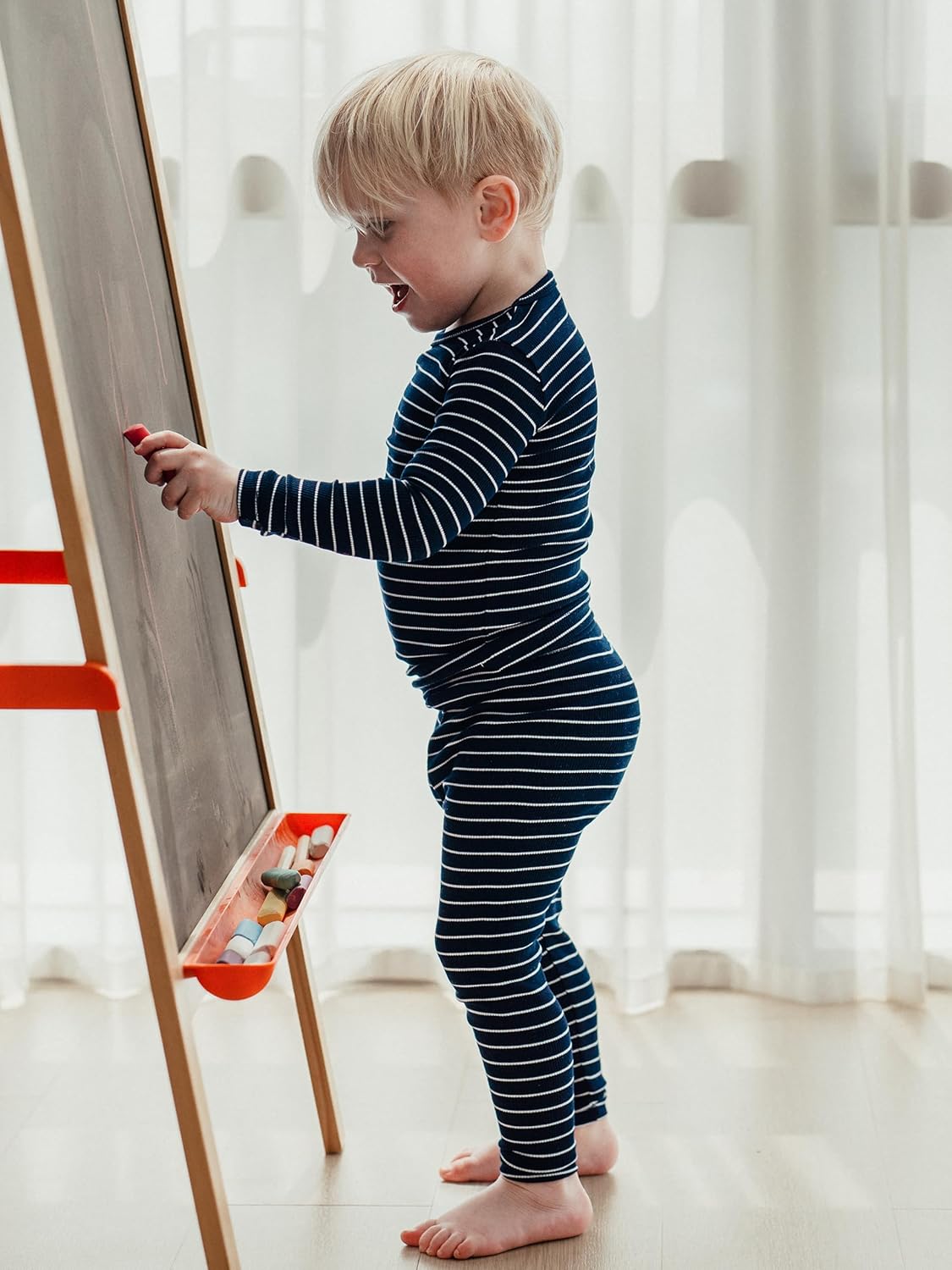 AVAUMA Stripe Pattern Baby Boys Girls Pajama Set Kids Toddler Snug fit Ribbed Sleepwear pjs for