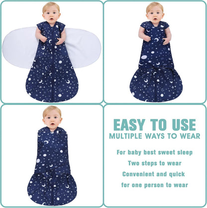 Newborn Sleep Sack Baby Swaddle,Swaddle me 0-3 Month,3-Way Adjustable Wearable Blanket,100% Rayon