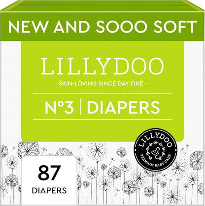 Baby Diapers - Size 3 (13-22 lbs), Half-Monthly Supply (87 Count), Leak Protection, Skin-Friendly