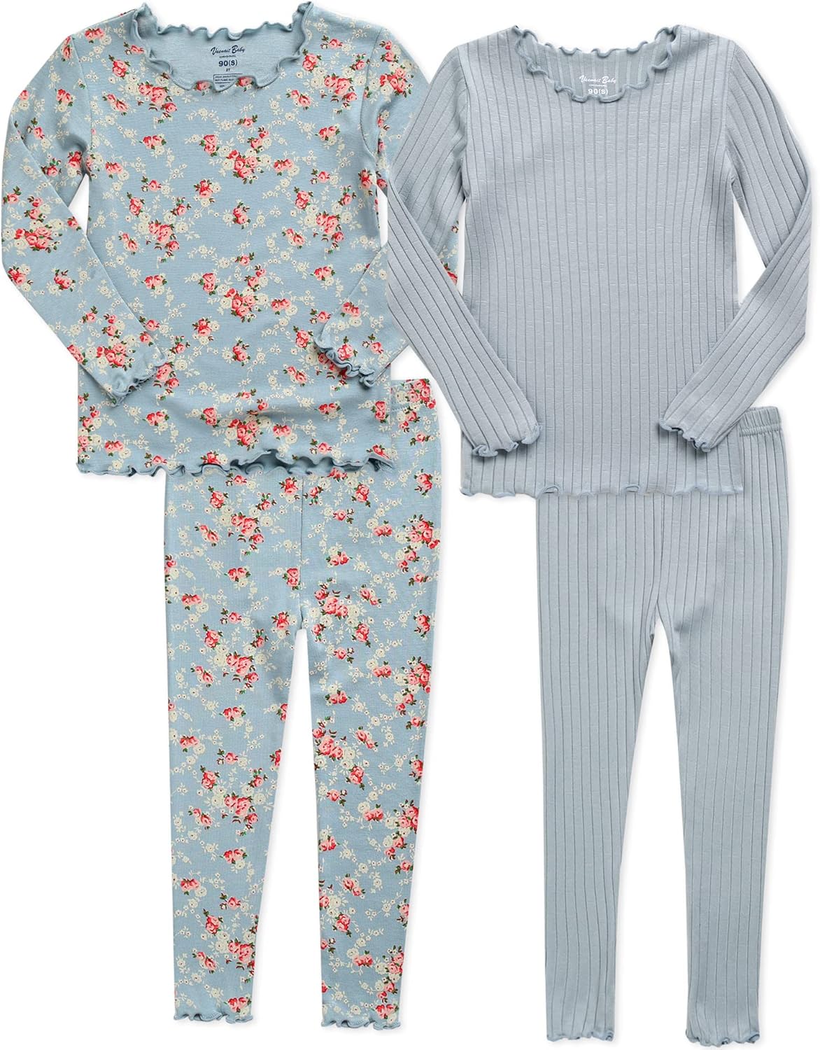 VAENAIT 6M-12Y Toddler Kids Girls Boys Soft Comfy Modal Tencel Solid Raglan Sleepwear Pajamas Pjs