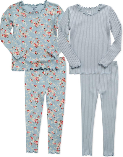 VAENAIT 6M-12Y Toddler Kids Girls Boys Soft Comfy Modal Tencel Solid Raglan Sleepwear Pajamas Pjs