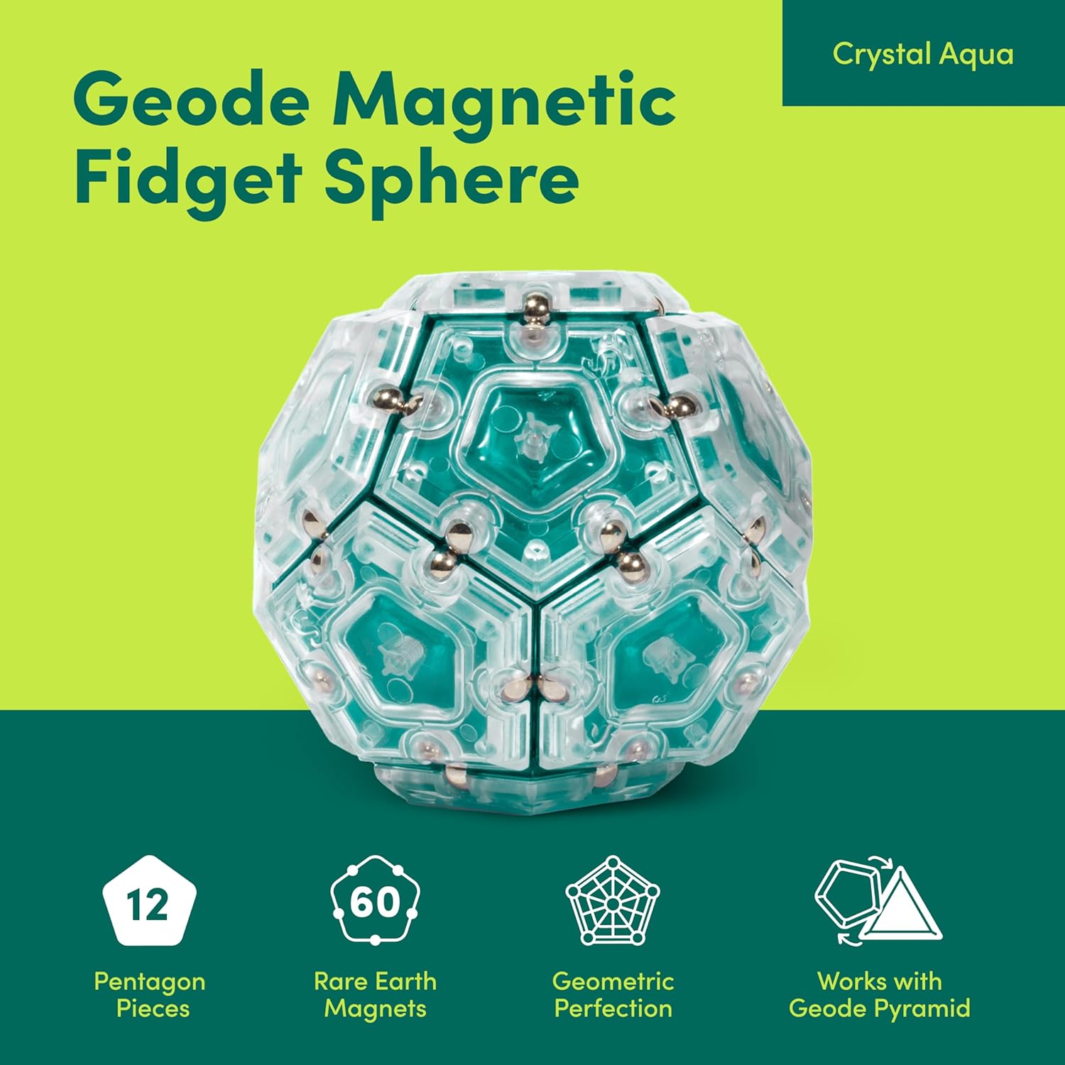 Speks Geode Sphere Magnetic Fidget Toy for Adults | Quiet Adult Sensory Toy for Stress Relief &