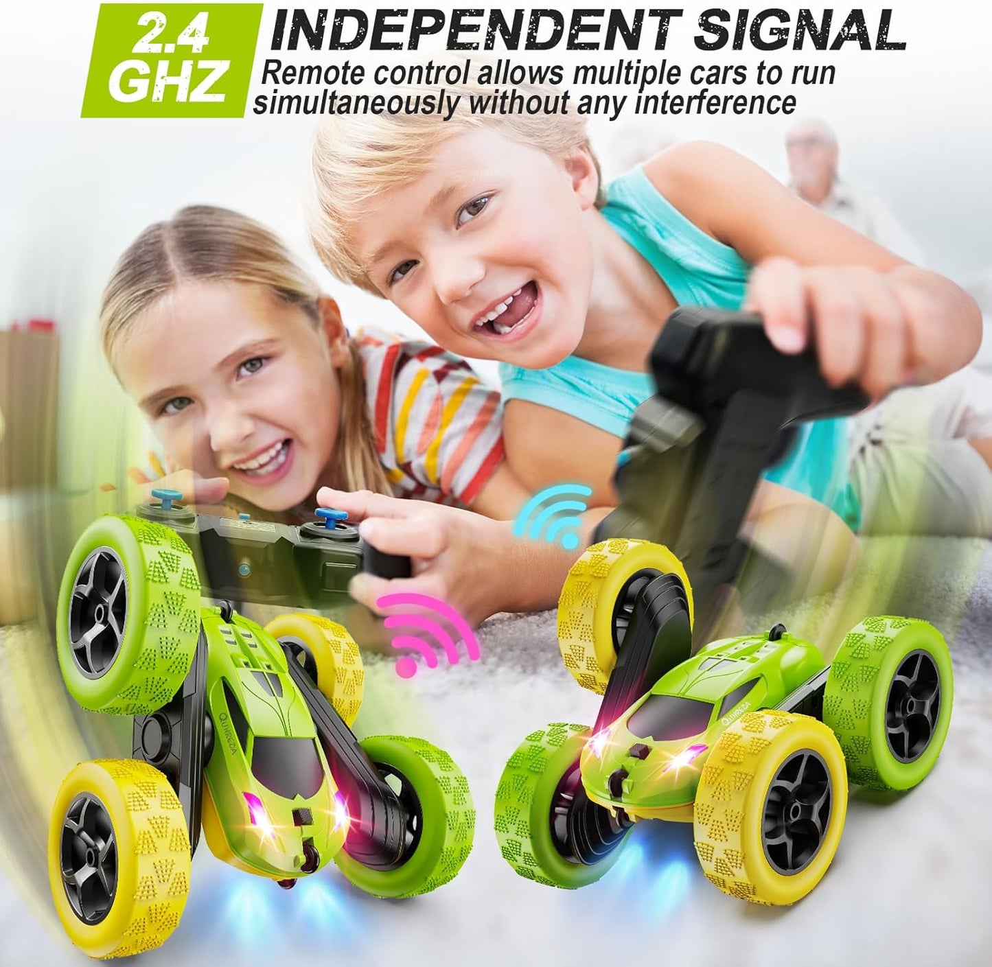 Remote Control Car, RC Car Toys for 6-12 Year Old Boys, Off Road RC Stunt Car 4WD 360° Rotating