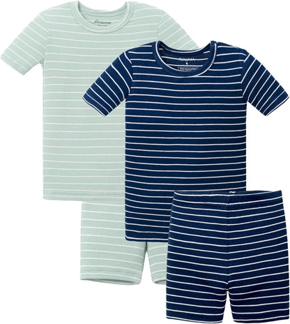AVAUMA Stripe Pattern Baby Boys Girls Pajama Set Kids Toddler Snug fit Ribbed Sleepwear pjs for