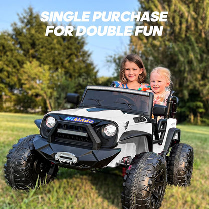 24V 9Ah Ride on Toy for Big Kids, 4WD 2 Seater Ride on Car Truck with Remote Control, 4x200W Motor