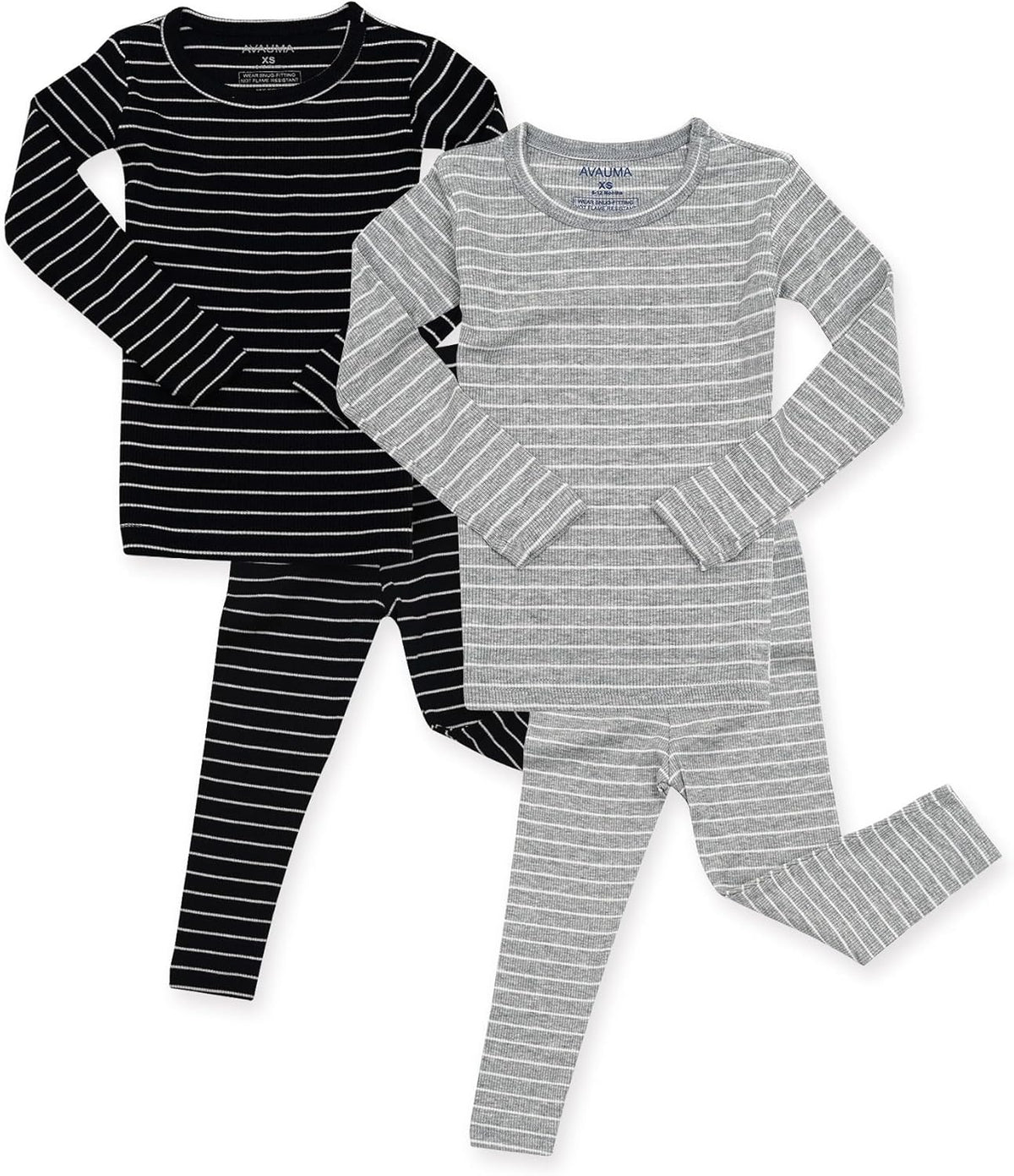 AVAUMA Stripe Pattern Baby Boys Girls Pajama Set Kids Toddler Snug fit Ribbed Sleepwear pjs for