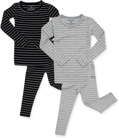 AVAUMA Stripe Pattern Baby Boys Girls Pajama Set Kids Toddler Snug fit Ribbed Sleepwear pjs for