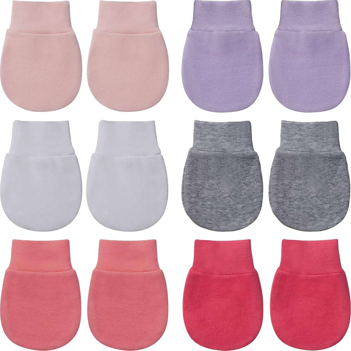 Geyoga 6 Pairs Newborn Baby Mittens No Scratch Gloves Infant Toddler Anti Scratch Essentials Unisex