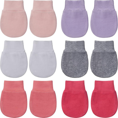 Geyoga 6 Pairs Newborn Baby Mittens No Scratch Gloves Infant Toddler Anti Scratch Essentials Unisex