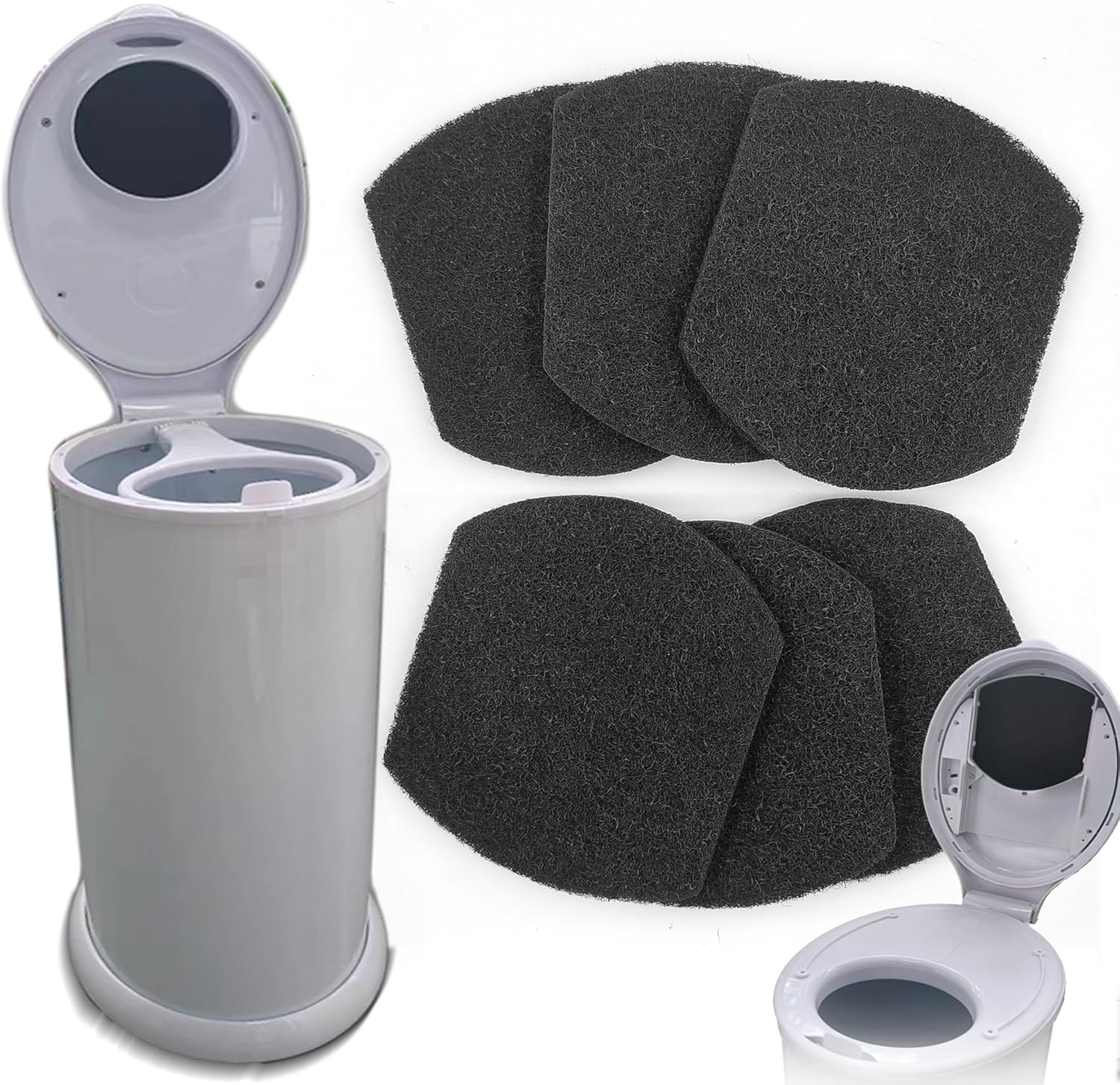 Diaper Pail Deodorizers Odor Eliminator Activated Charcoal Filter Refills Compatible with Ubbi