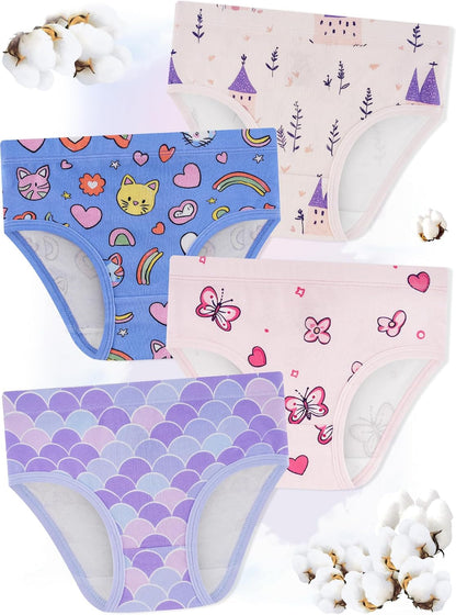 Girls' Underwear,Soft Cotton Tagless Panties for Toddlers' & Little Kids' Comfort,Breathable