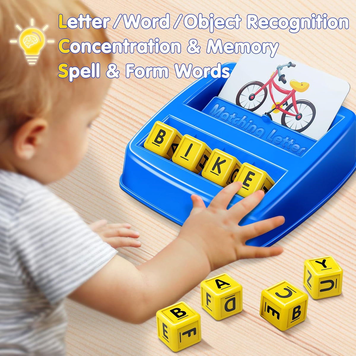 Educational Toys for 3 4 5 Year Old Boys Gift, Matching Letter Game Preschool ABC Learning Toys for