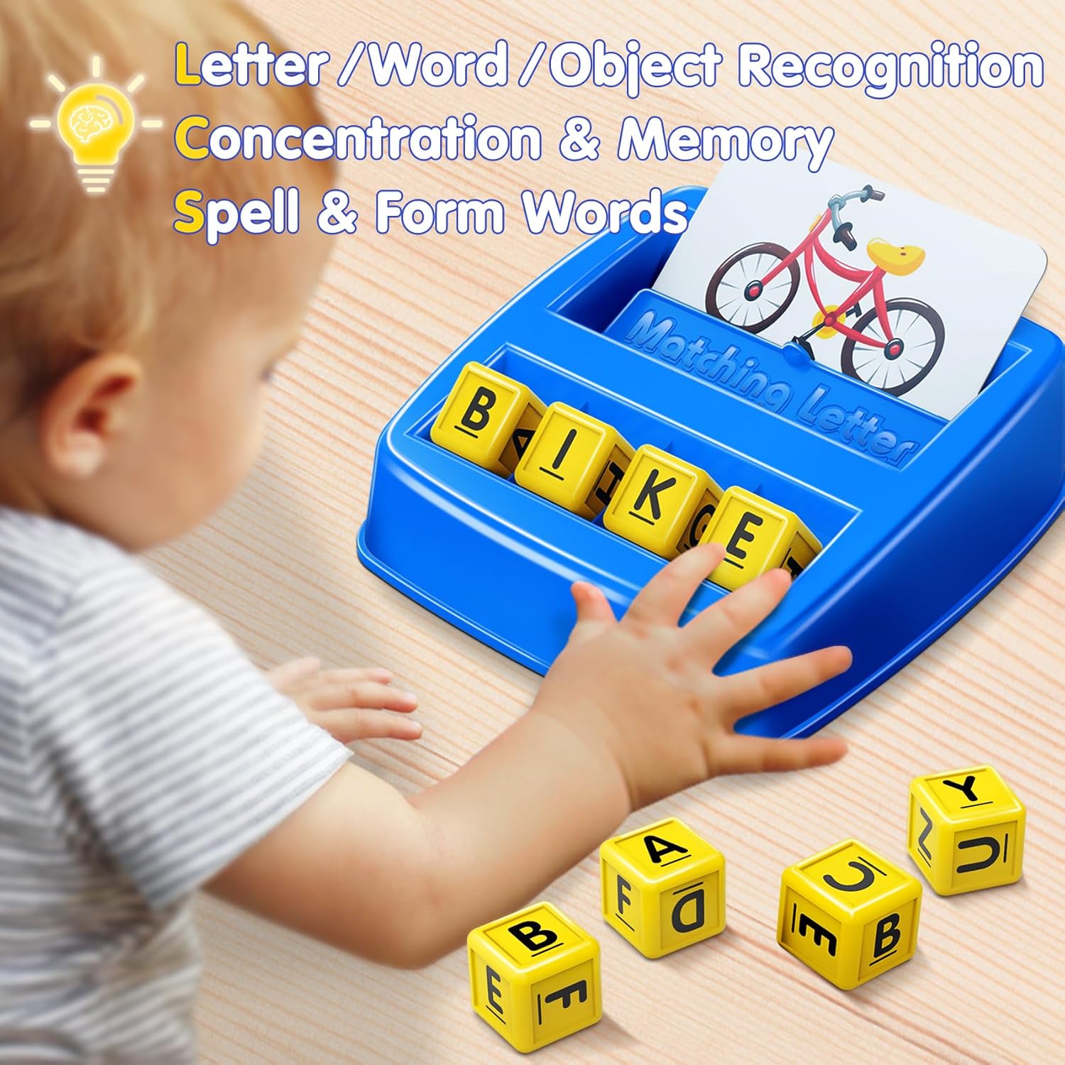 Educational Toys for 3 4 5 Year Old Boys Gift, Matching Letter Game Preschool ABC Learning Toys for
