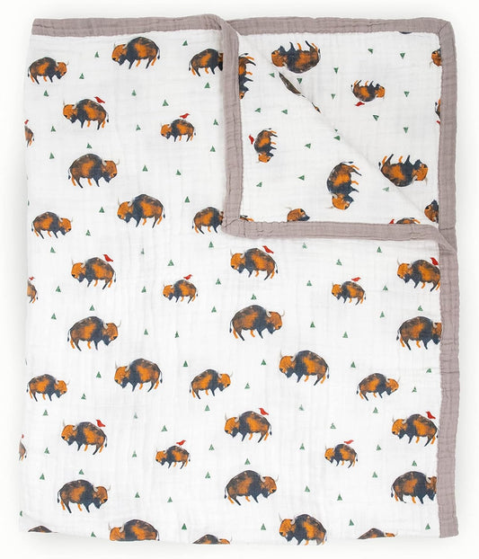 Little Unicorn Premium Quilted Throw | Super Soft, Multi-Layered Muslin XL Blanket| Great for Kids