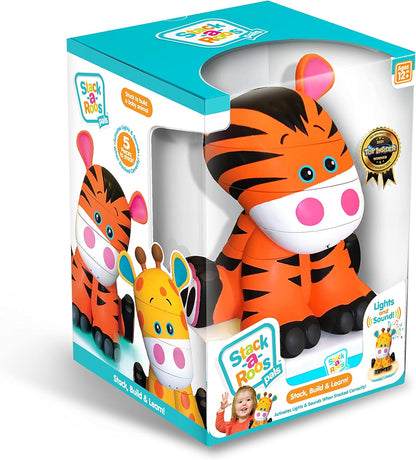 Stack-a-Roos Baby Tiger by Salus Brands - Animal Stacking Toy, Educational Early Learning Toy for