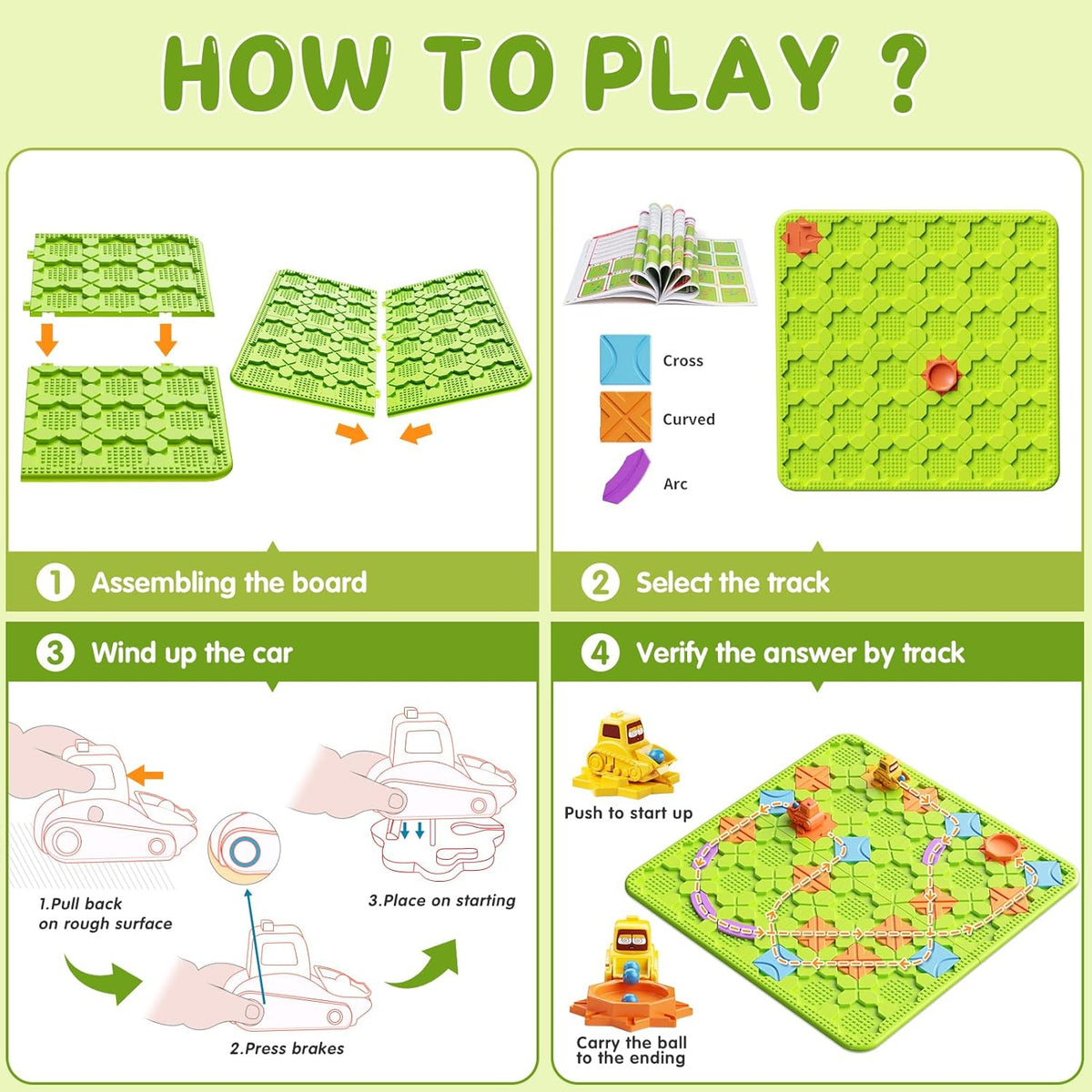Brain Stem Activity Logic Kits, Board Teaser Games & Puzzles Toys with 200+ Challenges, 4
