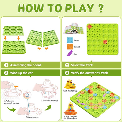 Brain Stem Activity Logic Kits, Board Teaser Games & Puzzles Toys with 200+ Challenges, 4