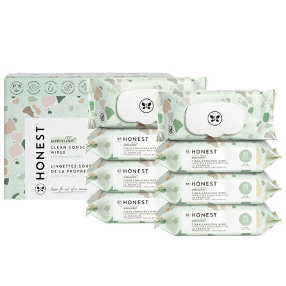 The Honest Company Clean Conscious Multi-Use Wipes | Hypoallergenic + Unscented for Sensitive Skin