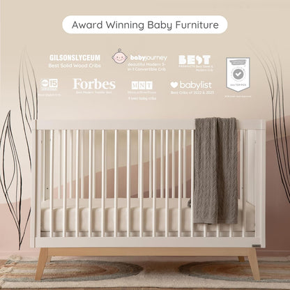 dadada Baby Soho 3-in-1 Convertible Wooden Crib to Toddler Bed - Made in Italy, GREENGUARD Gold
