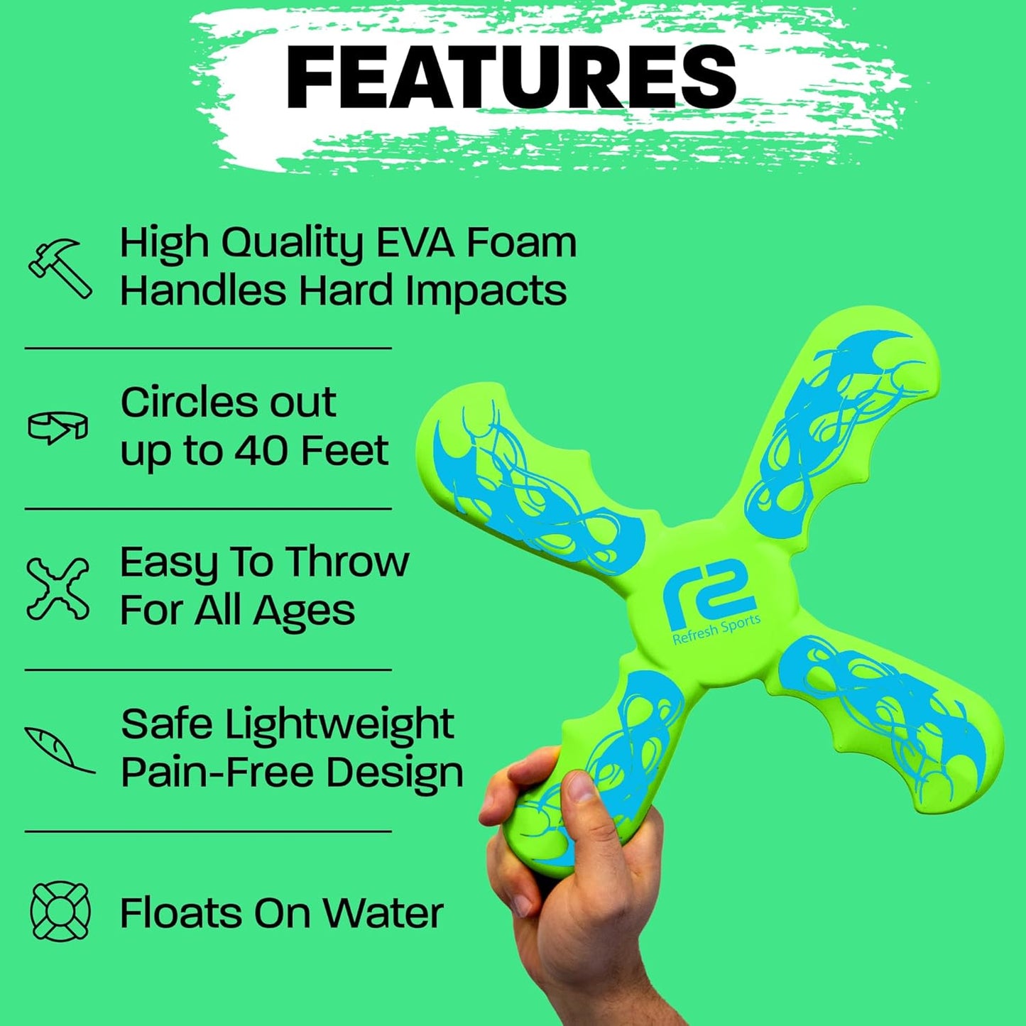 Boomerangs for Kids: Best Soft Flying Beach Toys for Kids - Cool Birthday Gifts for Boys & Girls