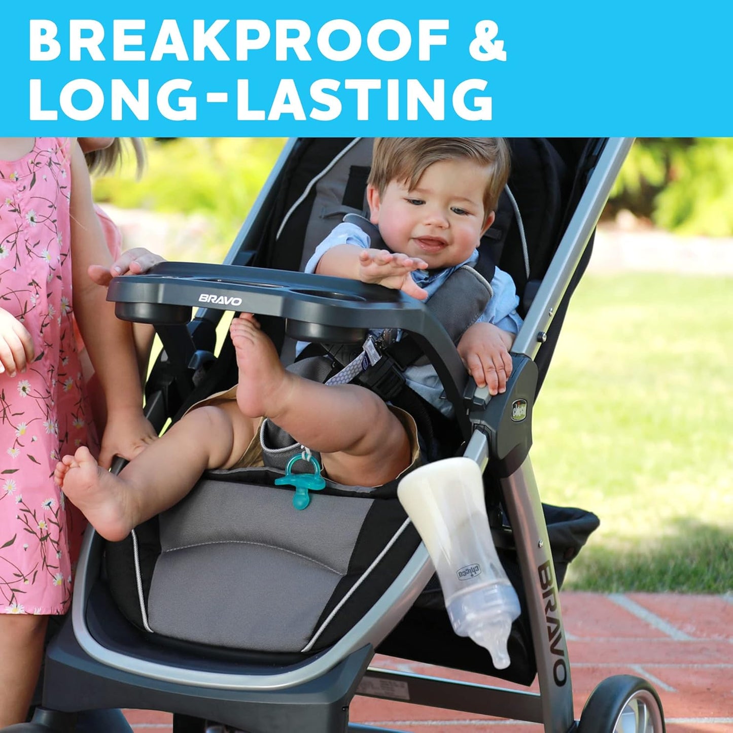 Chicco Duo 9oz. Hybrid Baby Bottle with Invinci-Glass Inside and Plastic Outside | Dishwasher