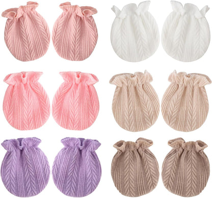 BQUBO Newborn Infant Toddler Mittens No Scratch Cotton Elastic Wrist Gloves Hypoallergenic for 0-6