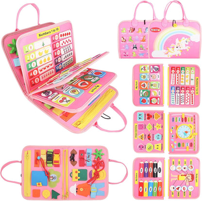 Montessori Busy Board - Ideal Busy Book Toddler Toys & Gifts for Boys & Girls, Toddler Travel