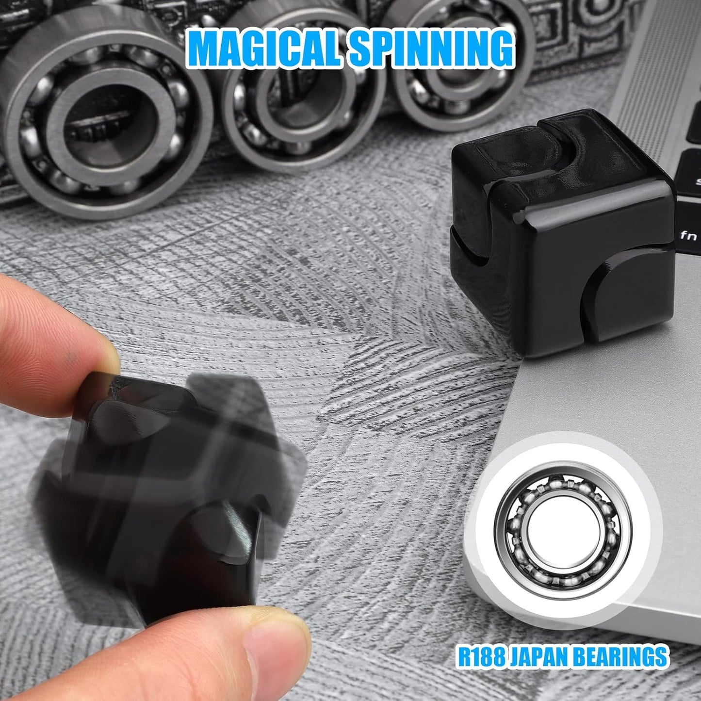 Infinity Gear Fidget Cube Spinner for Kid Adult, Transformable Spinning Top Metallic Fidget Toys