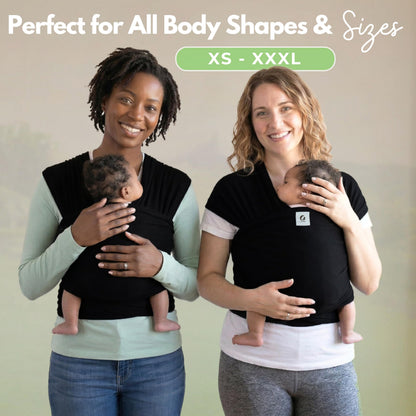 ELDOMA Black Baby Wrap Carrier - Lightweight, Breathable Baby Sling, Hands Free Baby Carrier Sling