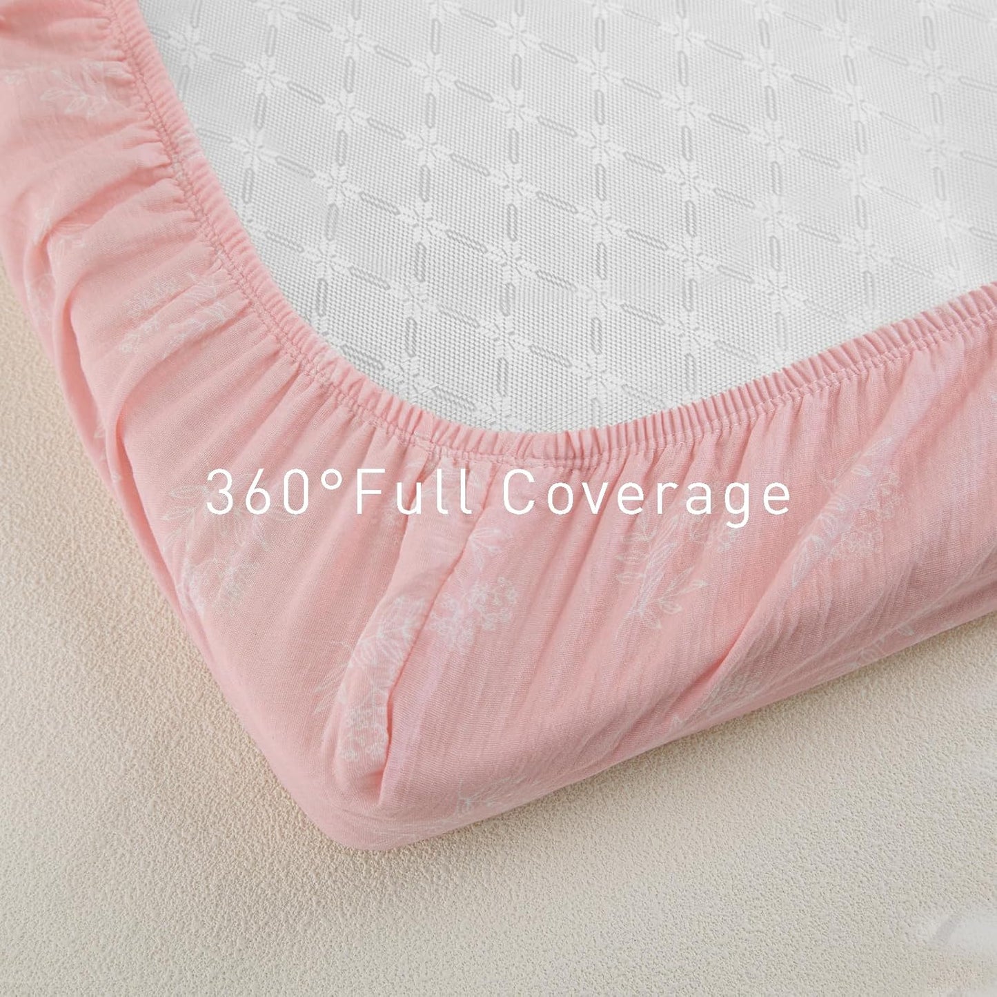 Gllquen Baby Muslin Mini Crib Sheets 3 Pack, Breathable Pack and Play Sheets Fitted Soft Cozy