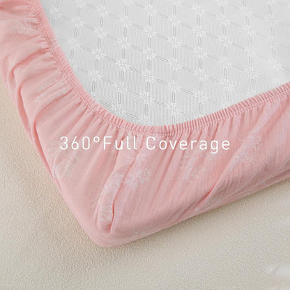 Gllquen Baby Muslin Mini Crib Sheets 3 Pack, Breathable Pack and Play Sheets Fitted Soft Cozy