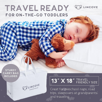 Lincove Canadian Down Toddler Pillow for Sleeping - Perfect for Kids Travel Pillow, Nap Time