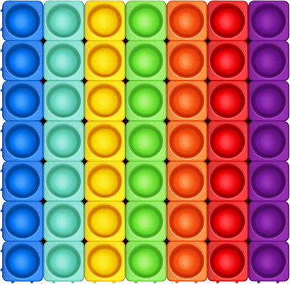 Giant Pop Blocks Bubble Premium Silicone Pop Fidget Blocks for Endless Joy and Education - Vibrant