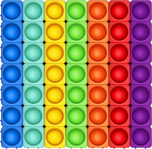 Giant Pop Blocks Bubble Premium Silicone Pop Fidget Blocks for Endless Joy and Education - Vibrant
