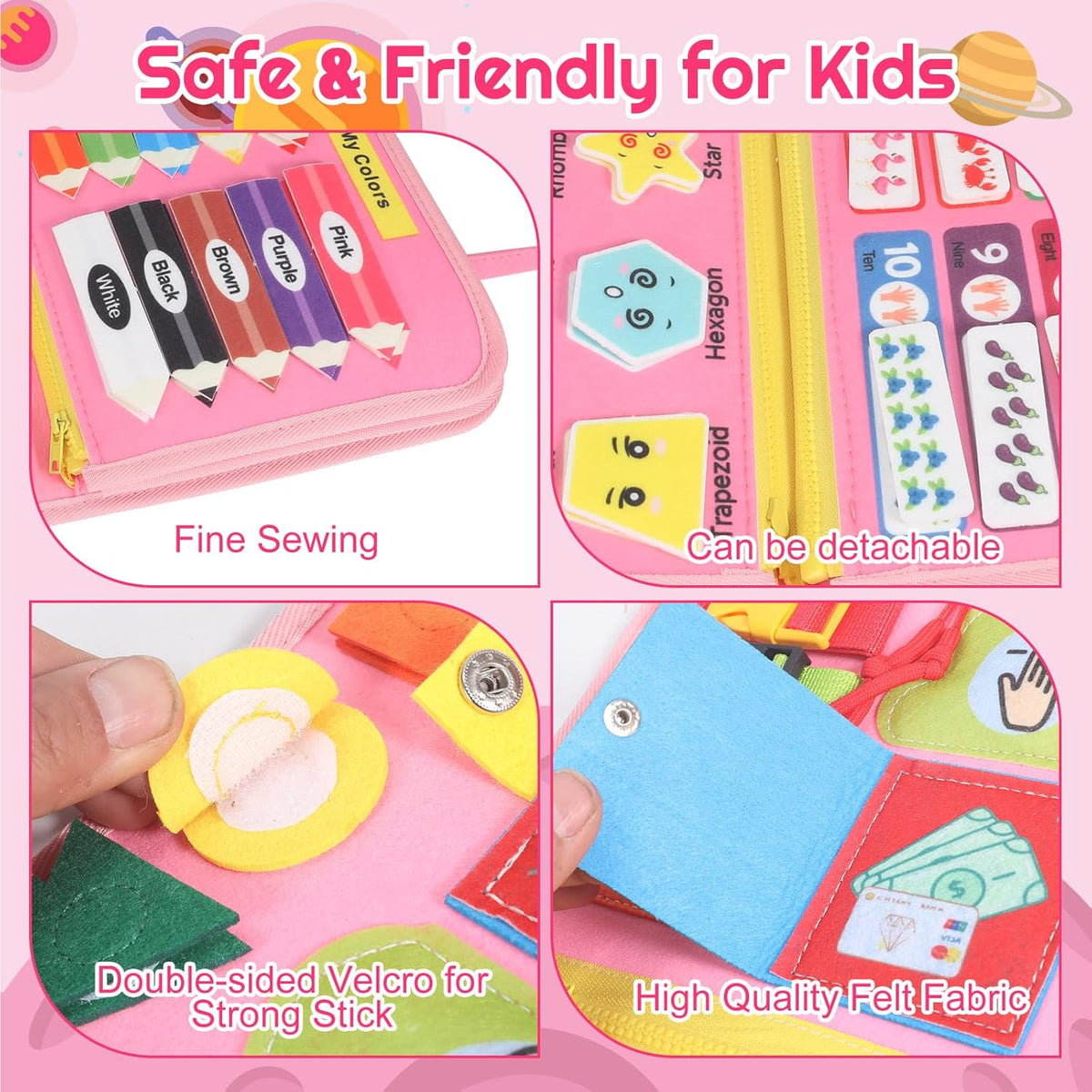 Montessori Busy Board - Ideal Busy Book Toddler Toys & Gifts for Boys & Girls, Toddler Travel