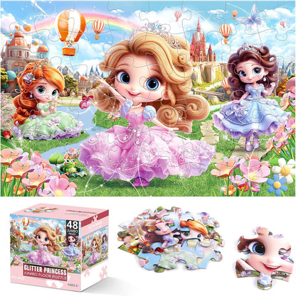 Jumbo Floor Puzzle for Kids,48 Piece Princess Large Jigsaw Puzzles,Puzzle for Toddler Ages