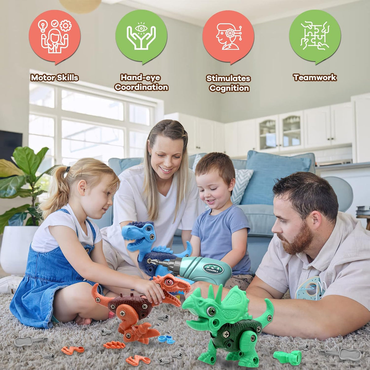 Laradola Dinosaur Toys for 3 4 5 6 7 8 Year Old Boys, Take Apart Dinosaur Toys for Kids 3-5 5-7