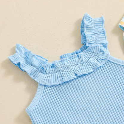 fhutpw Baby Girl Clothes Summer Cute Outfits 3 6 12 18 Months Spaghetti Strap Romper & Floarl