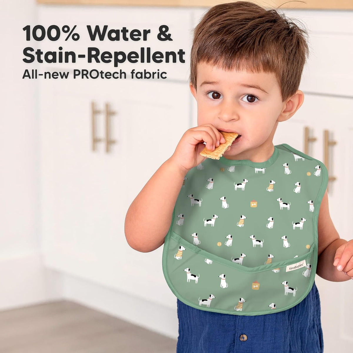 3-Pack Waterproof Baby Bibs for Eating - Lightweight Toddler Feeding Bibs with Large Food Catcher