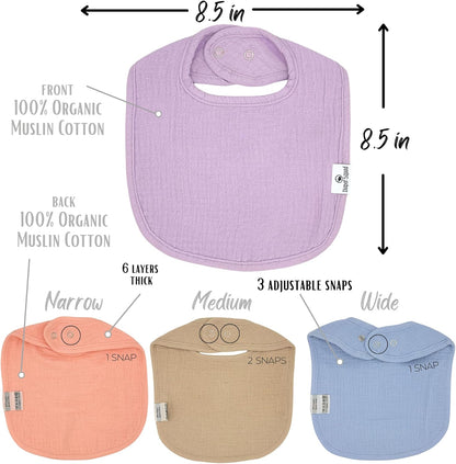 DiaperSquad's Baby Bibs for Drooling and Teething, Bibs for Boys, Baby Girl - Solid Cotton Baby