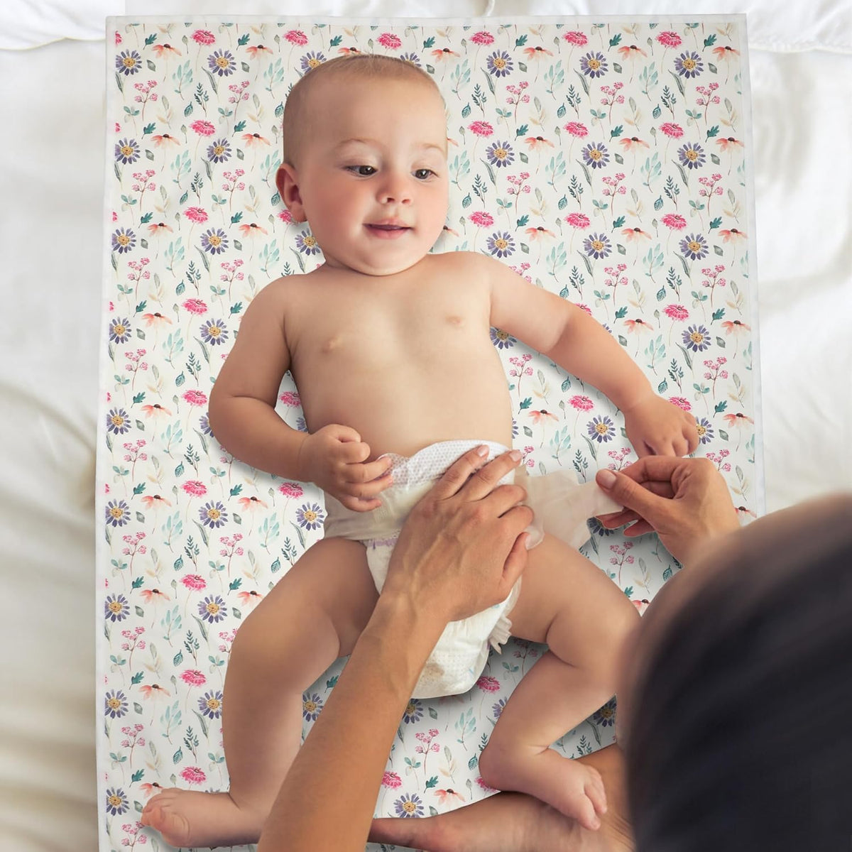 Vegan Leather Baby Changing Mat - Wipeable Portable Changing Pad, Foldable Travel Changing Mat for