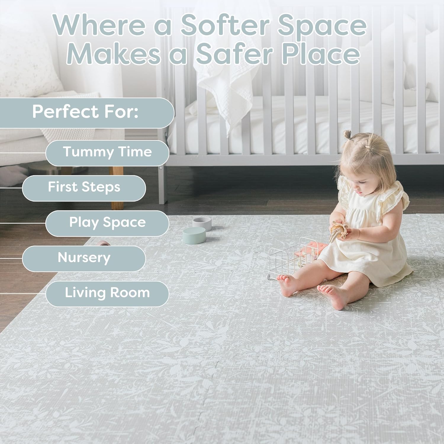 Baby Play Mats for Floor - Eden (4x6ft) - Premium EVA Foam Play Mat for Babies & Toddlers - Perfect