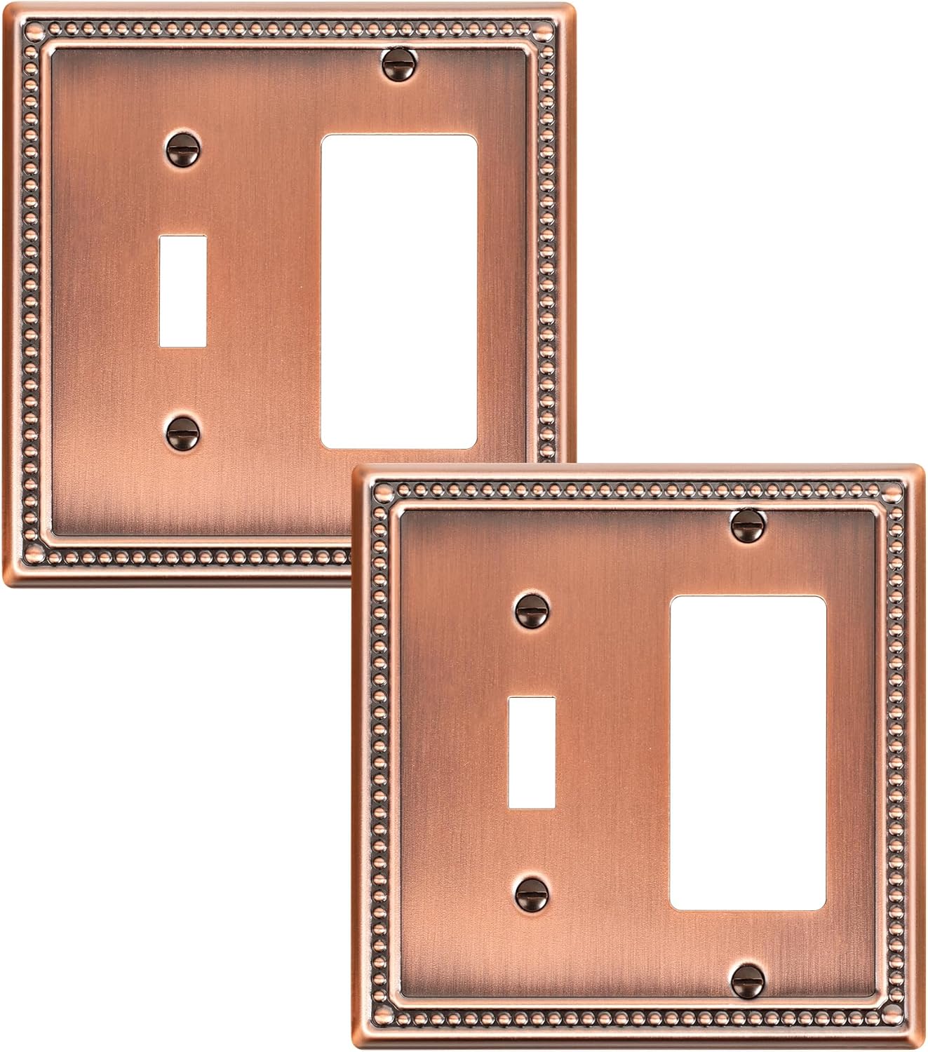 2-Pack Combo Toggle/Decorator Light Switch Cover Plate, Pearls Decorative Electrical Outlet Covers