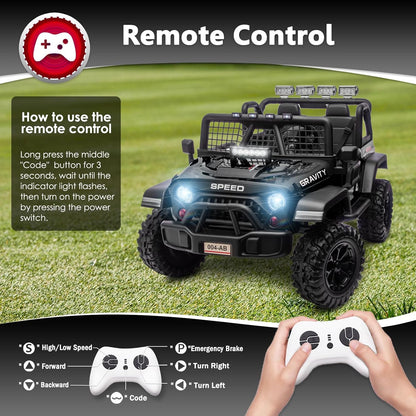 Sopbost 24V 7Ah 2 Seater Ride On Truck Ride On Toy for Big Kids Ride On Car with Remote Control