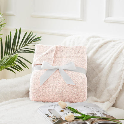 CYMULA Super Soft Pink Throw Blanket 50x60 inches- Lightweight Plush Fuzzy Fluffy Warm Cozy