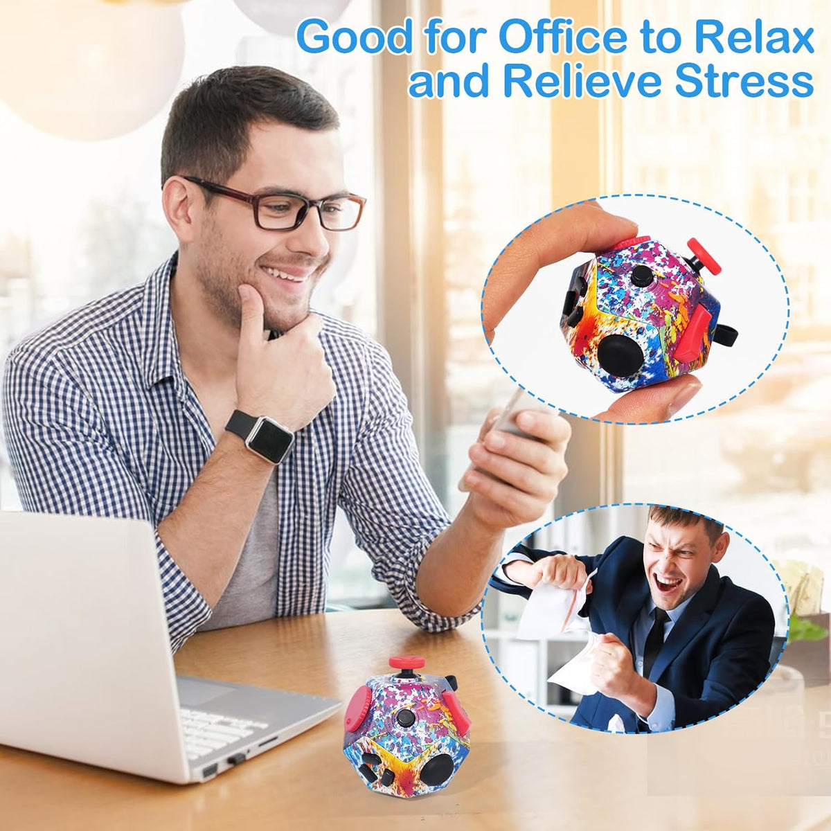 Mini Fidget Toys, Colorful Idea Fidget Dodecagon Toys for Adults and Children Help Relief